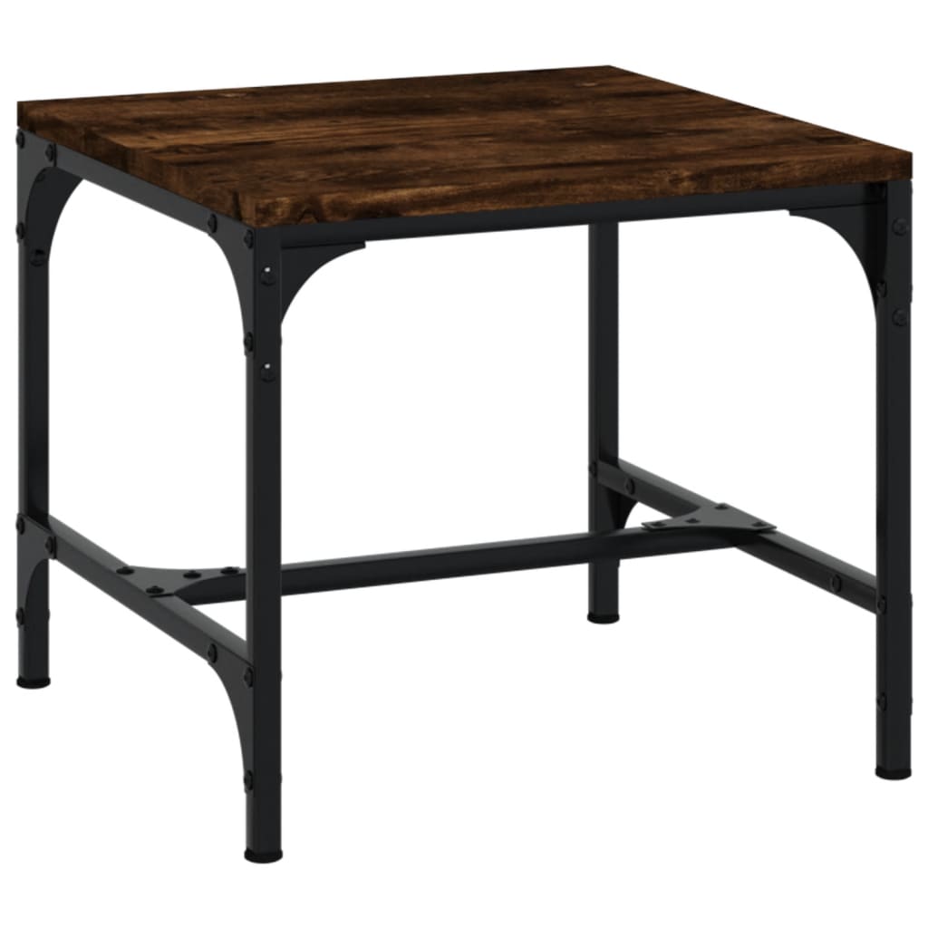 Smoked oak side table 40x40x35 cm Engineering wood