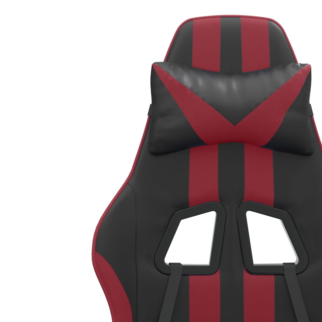 Sedia da gaming girevole Ecopelle nera e rosso bordeaux