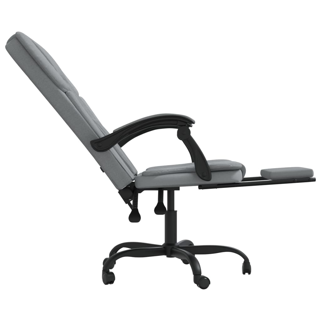 Sedia reclinabile da ufficio in tessuto grigio chiaro