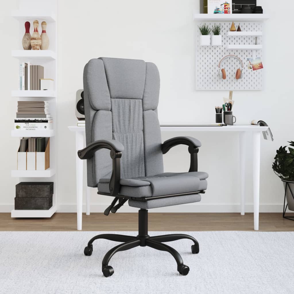 Light gray desktop chair Fabric