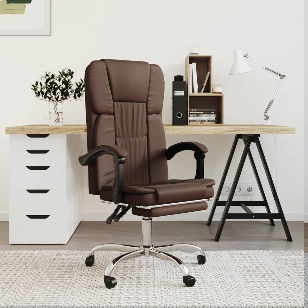 Terminated chestnut office armchair