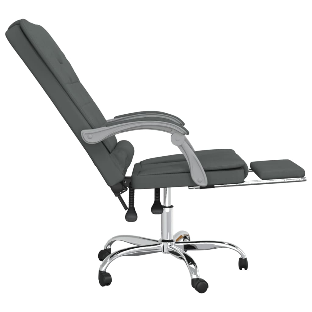 Poltrona massaggiante reclinabile da ufficio in tessuto grigio scuro