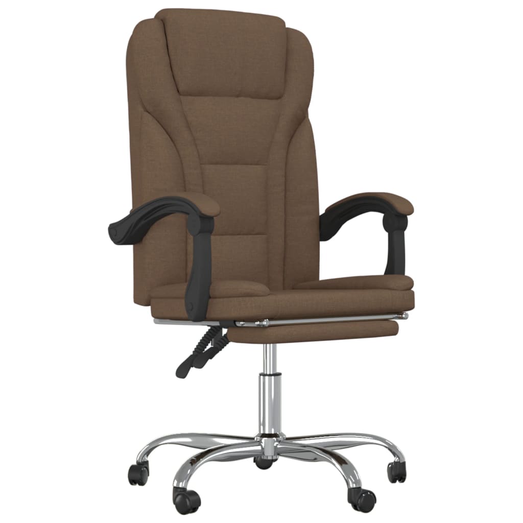 Tilted chestnut office chair fabric