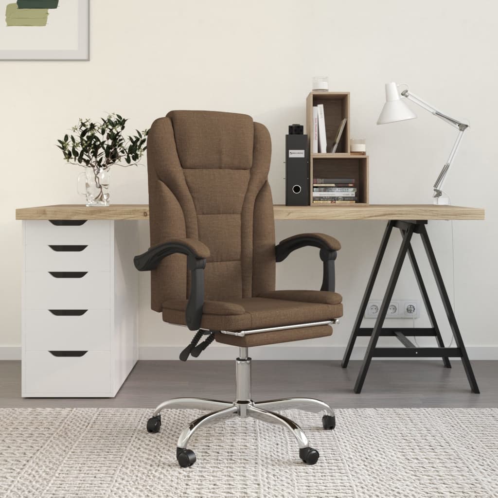 Tilted chestnut office chair fabric
