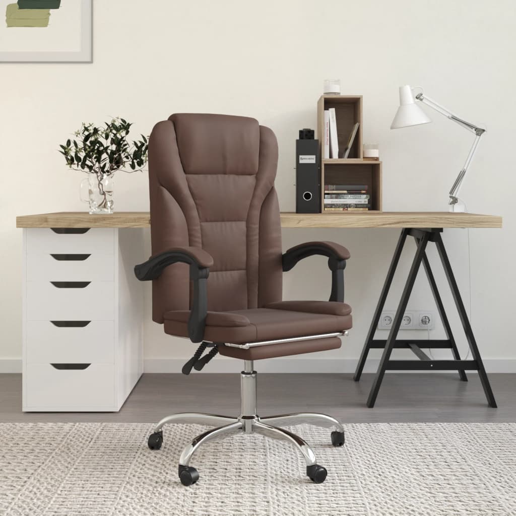 Terminated chestnut office armchair
