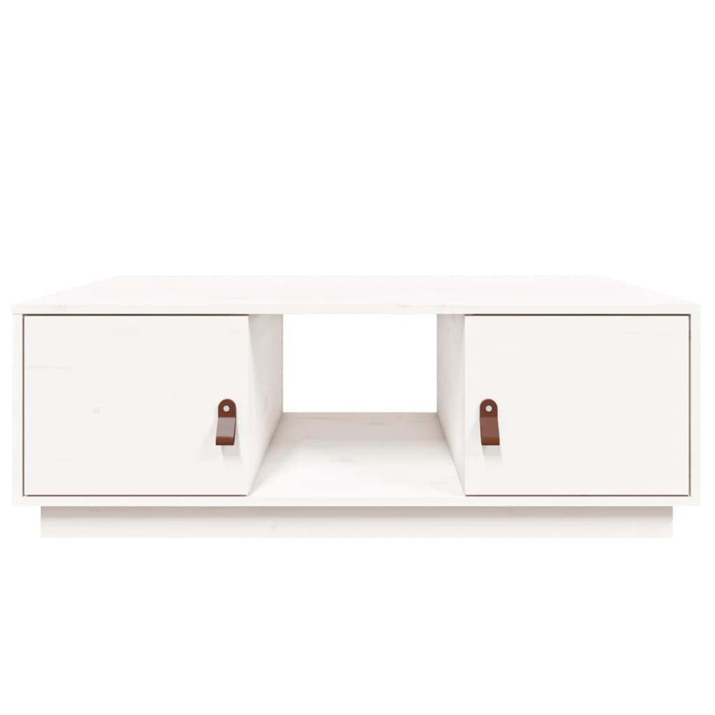 Tavolino bianco 100x50x35 cm Legno massello di pino