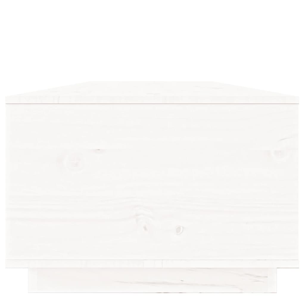 Table basse Blanc 100x50x35 cm Bois massif de pin