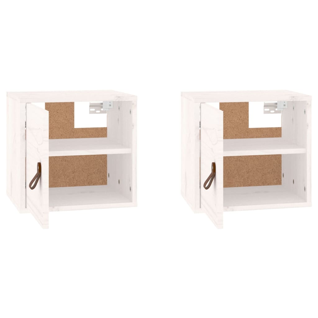 Wall cabinets 2 pcs white 31.5x30x30 cm solid pine wood