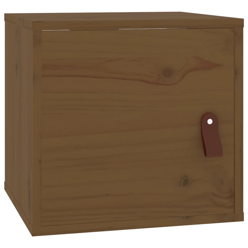 Honey brown wall cabinet 31.5x30x30 cm solid pine wood