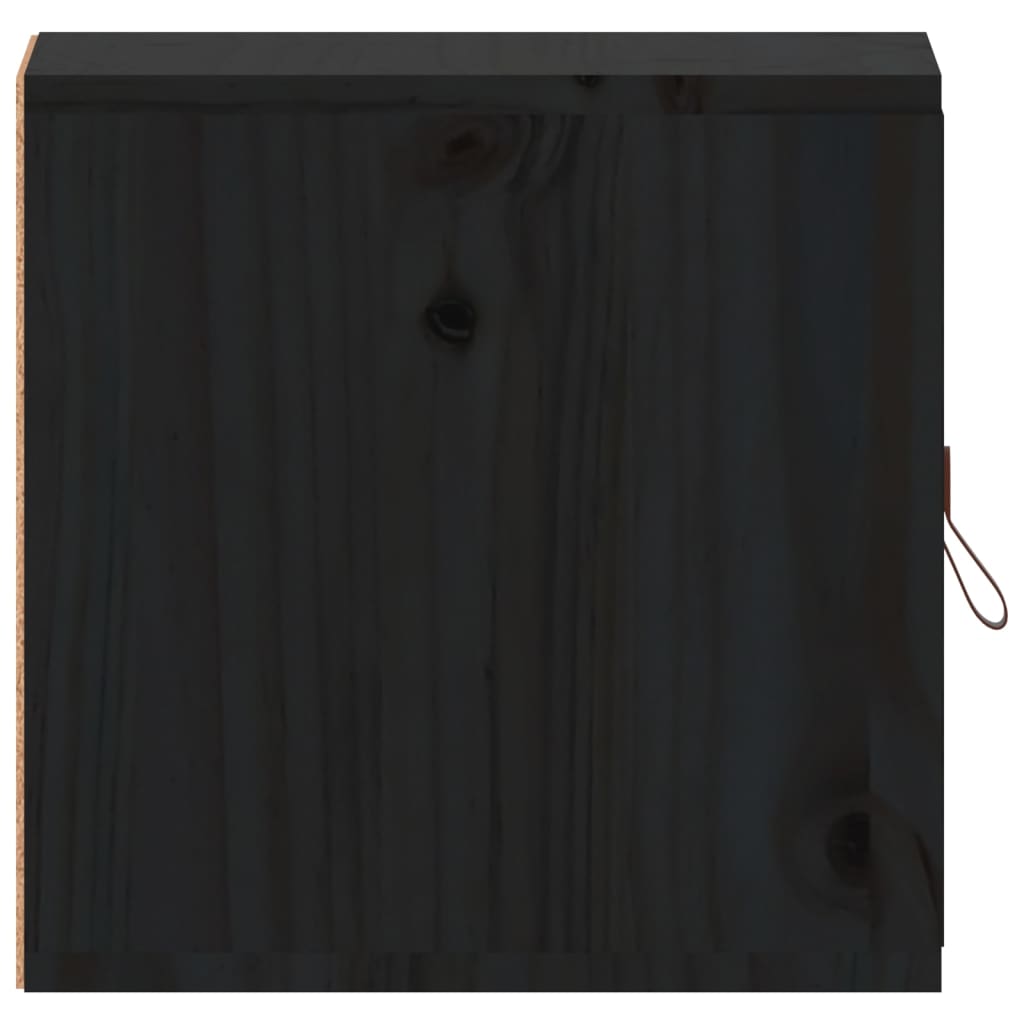 Wandschränke 2 Stcs schwarz 31,5 x 30 x 30 cm Festkiefer Holz