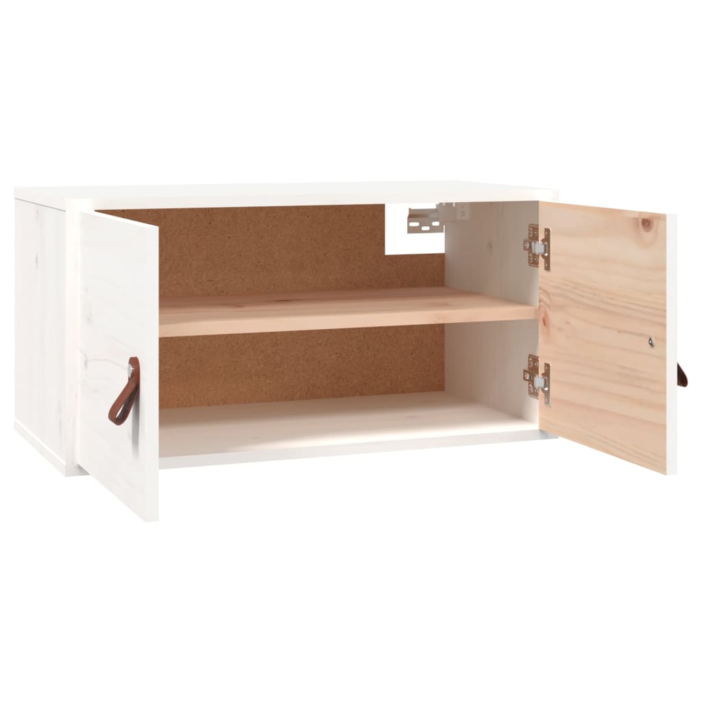 White wall cabinet 60x30x30 cm Solid pine wood