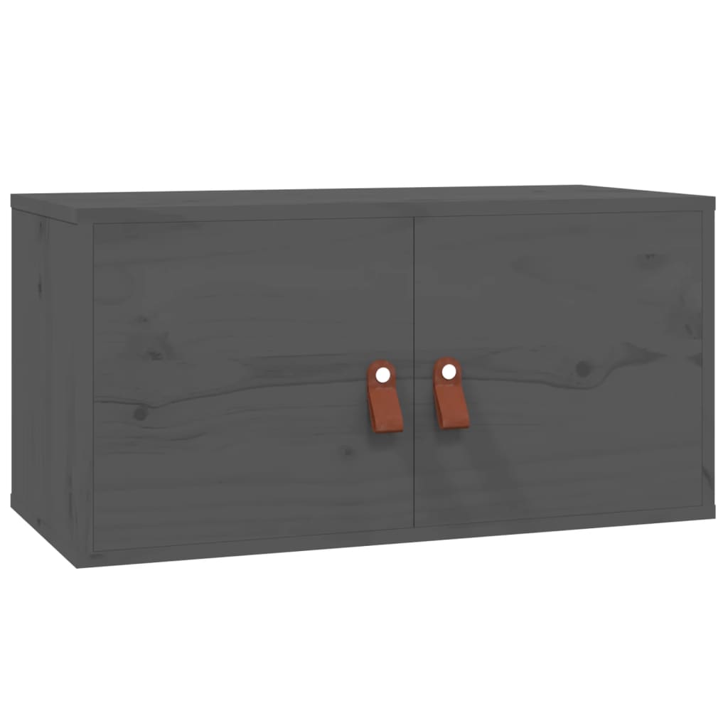 Wall cabinets 2 pcs gray 60x30x30 cm solid pine wood