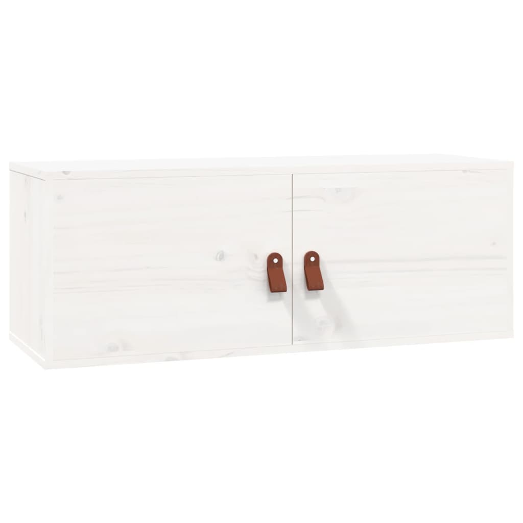 White wall cabinet 80x30x30 cm Solid pine wood
