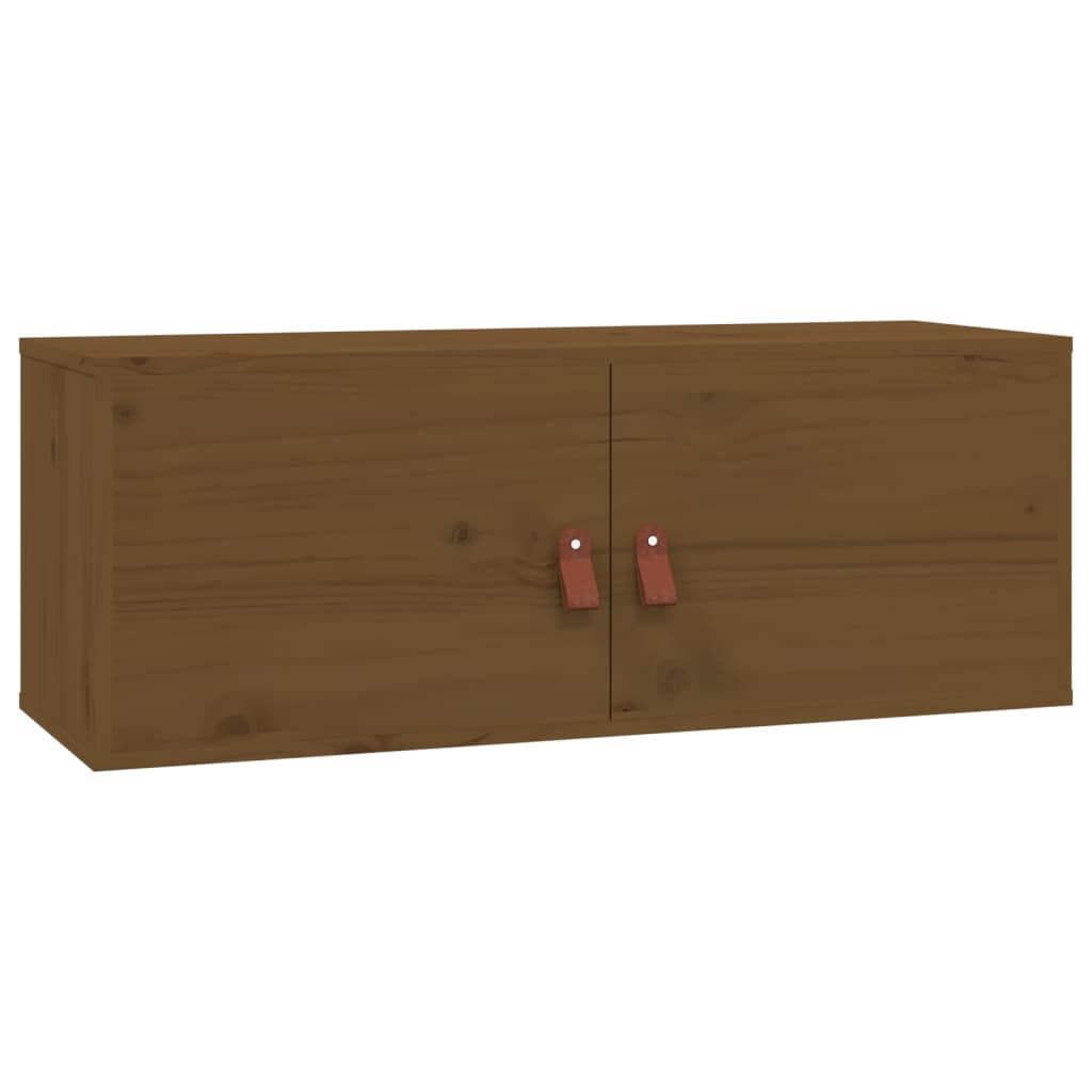Honey brown wall cabinet 80x30x30 cm solid pine wood