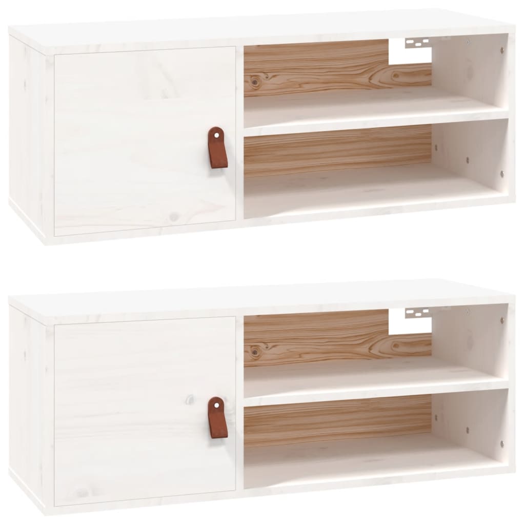 Wall cabinets 2 pcs white 80x30x30 cm solid pine wood
