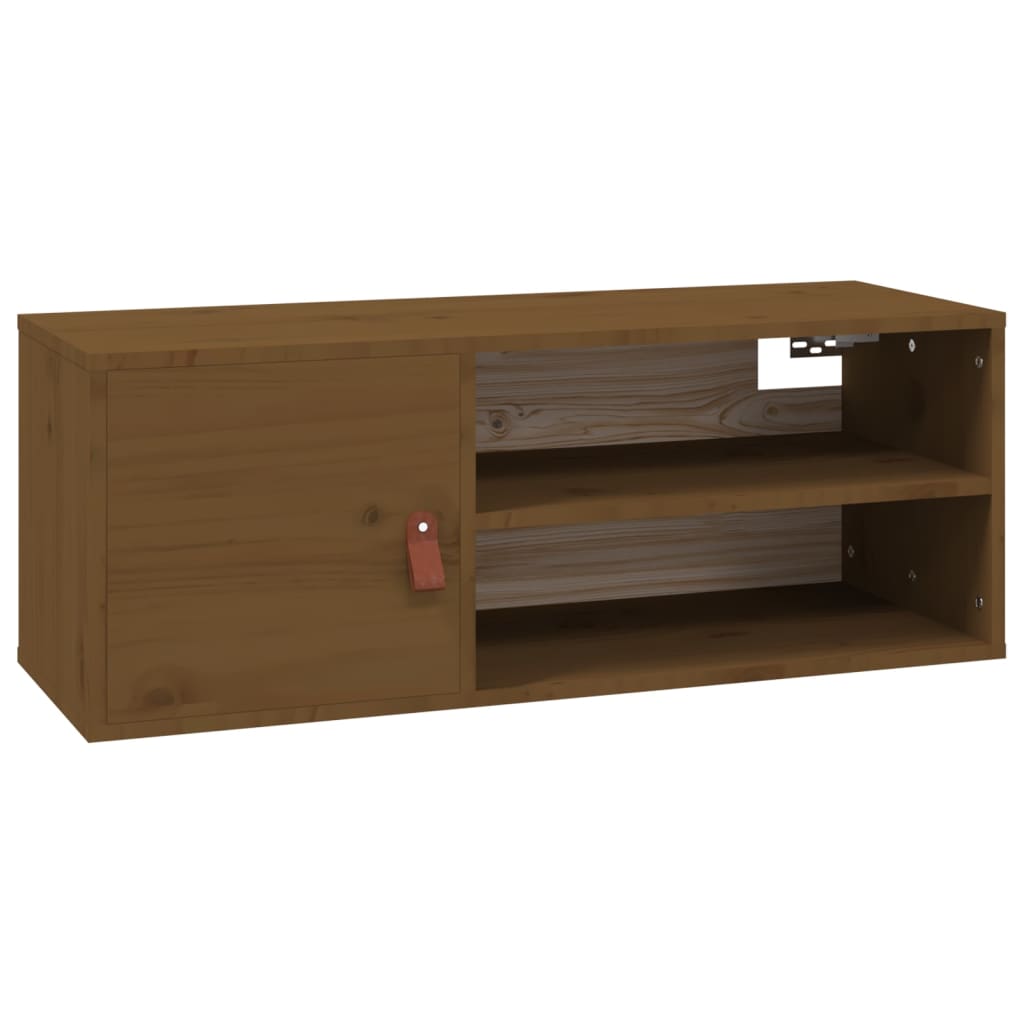 Honey brown wall cabinet 80x30x30 cm solid pine wood