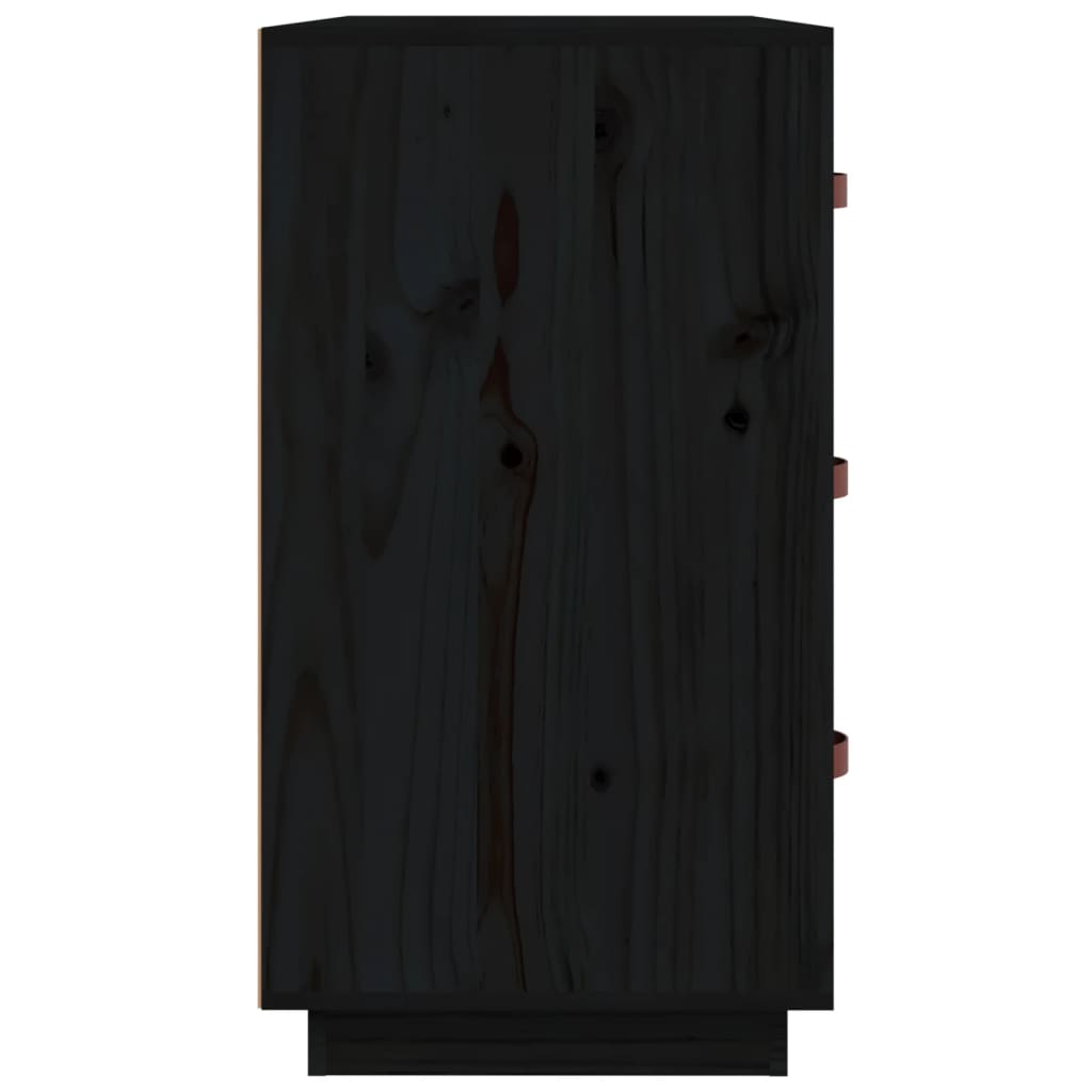 Black buffet 80x40x75 cm solid pine wood