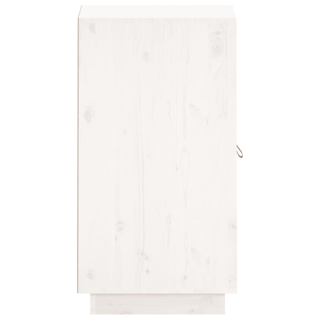 Buffet Blanc 34x40x75 cm Bois massif de pin