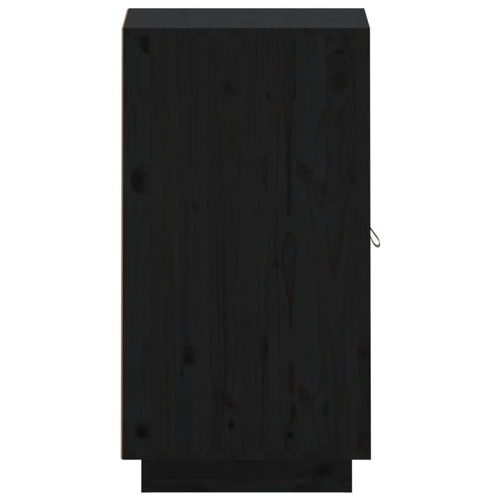 Buffet nero 34x40x75 cm in legno di pino solido