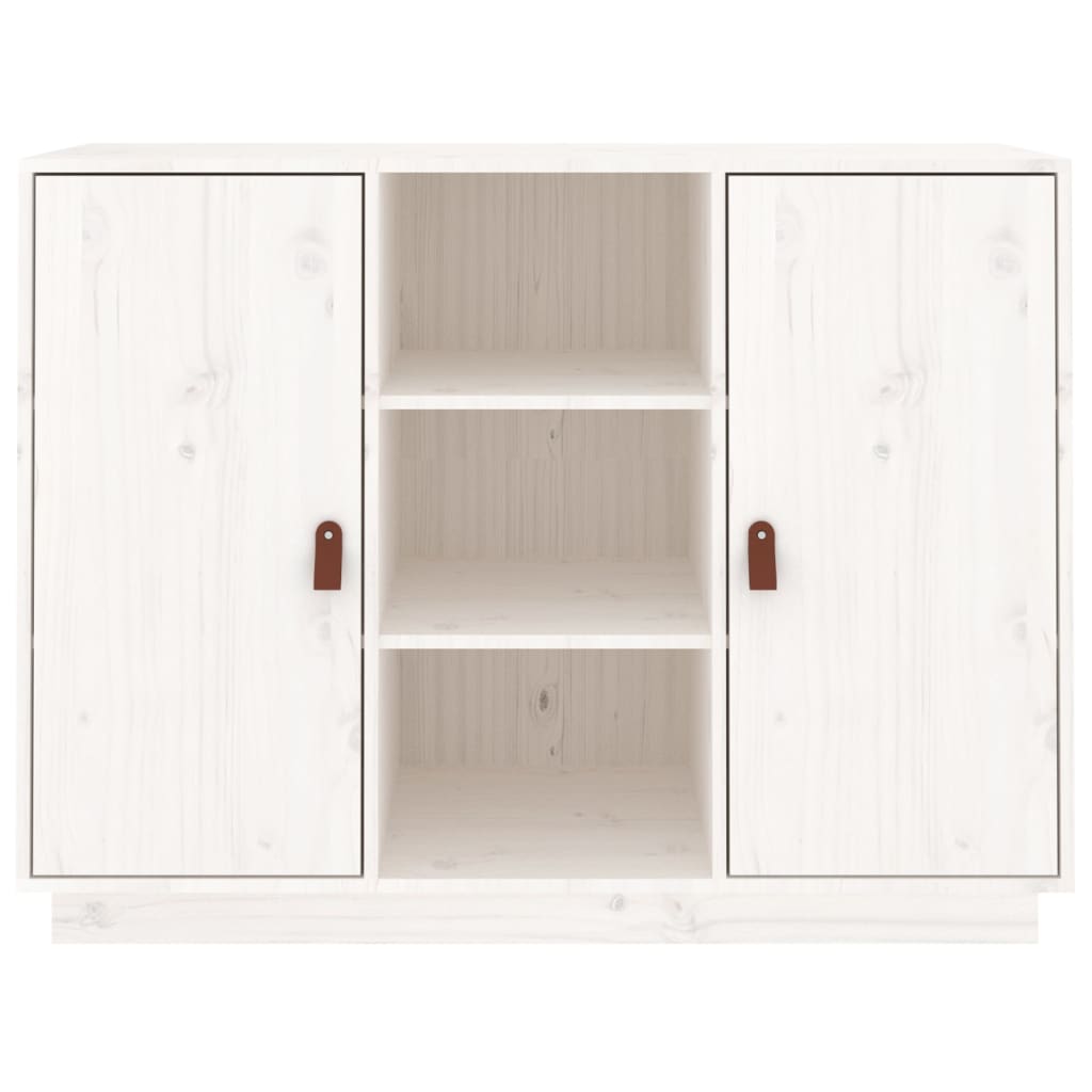 Buffet Blanc 100x40x75 cm Bois massif de pin