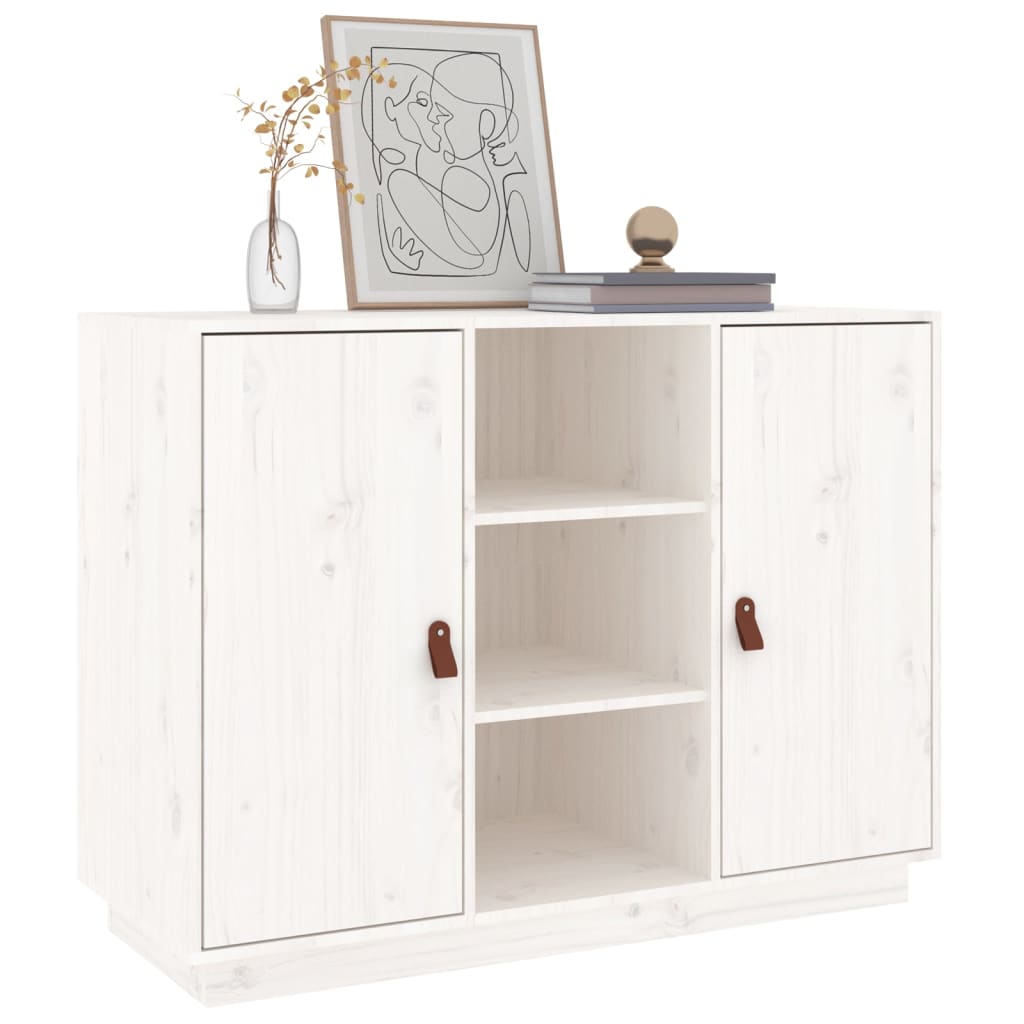 Credenza bianca 100x40x75 cm Legno di pino massiccio