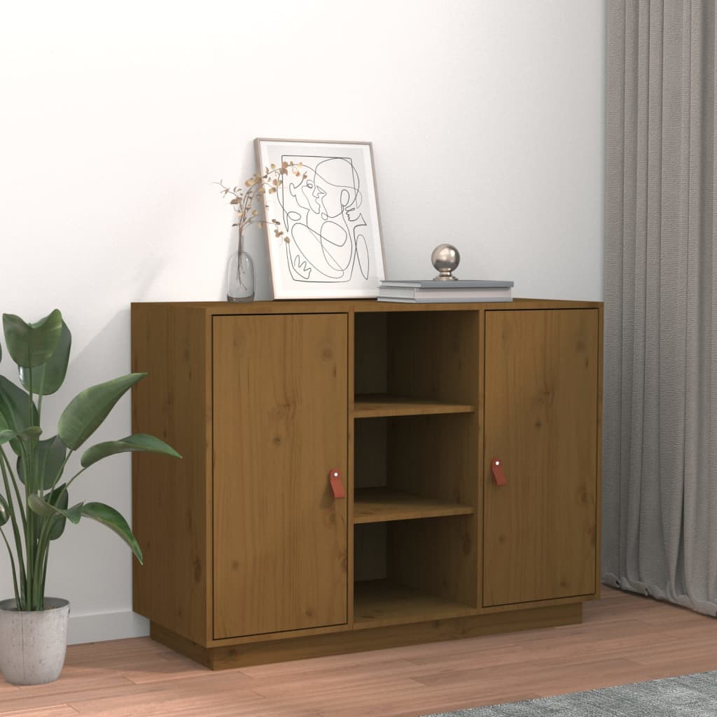 Credenza marrone miele 100x40x75 cm Legno di pino massiccio