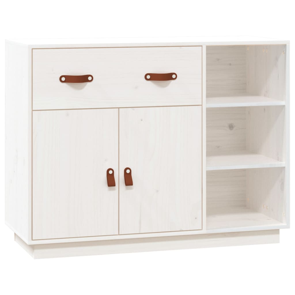 White buffet 98.5x40x75 cm solid pine wood