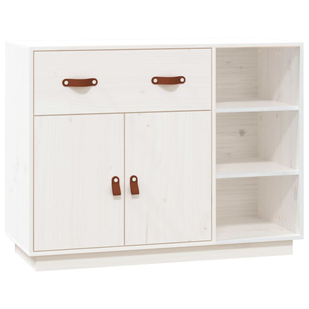 Credenza bianca 98,5x40x75 cm Legno di pino massiccio