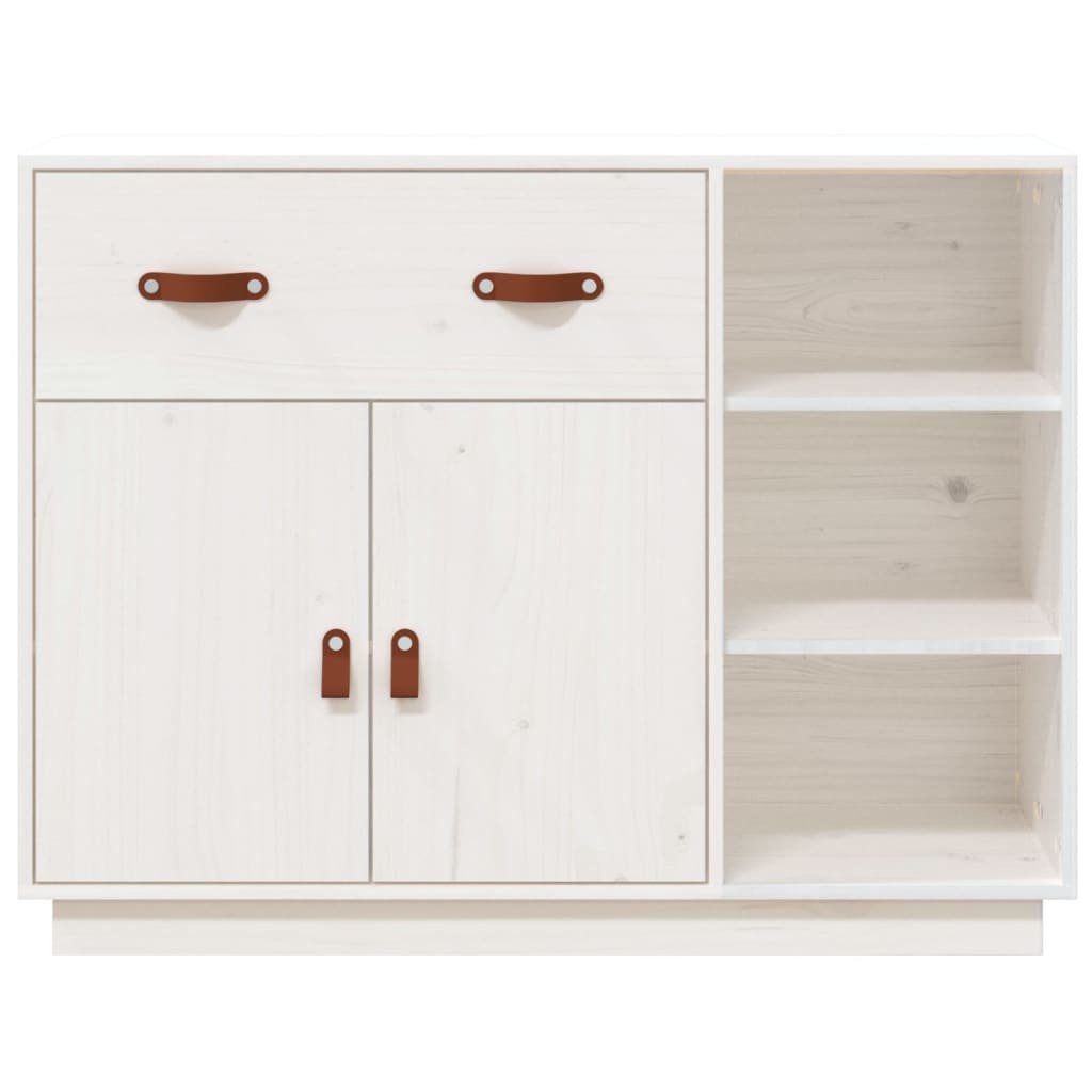 Buffet Blanc 98,5x40x75 cm Bois massif de pin