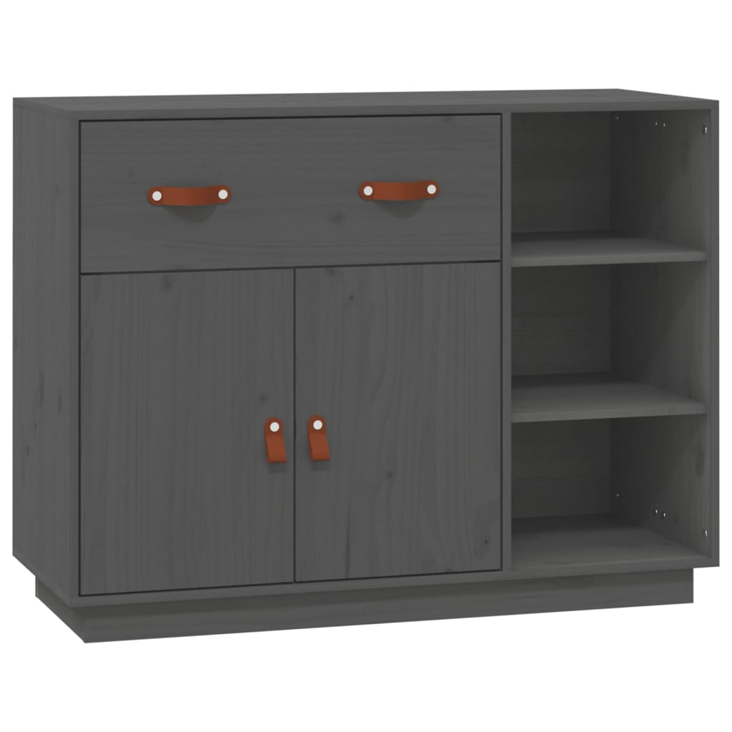 Buffet grigio 98.5x40x75 cm in legno di pino solido