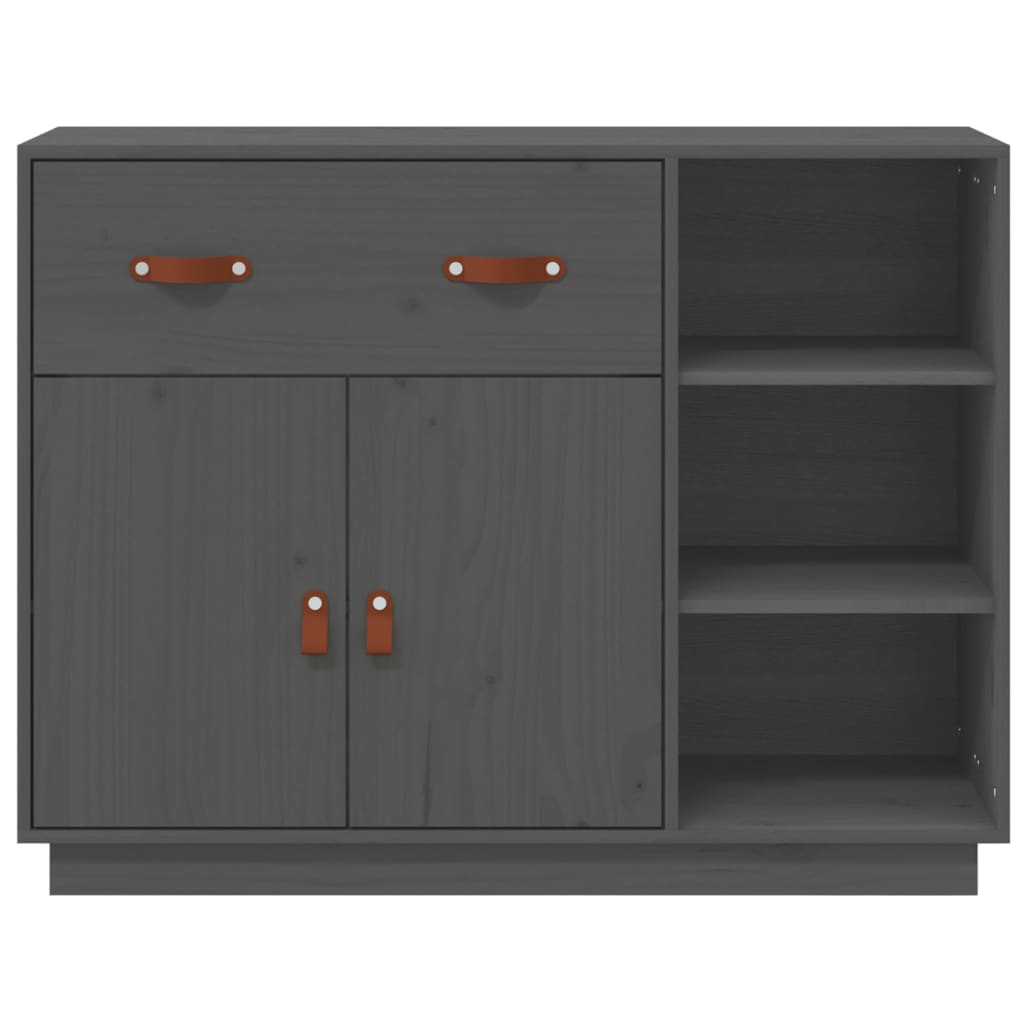 Gray buffet 98.5x40x75 cm Solid pine wood