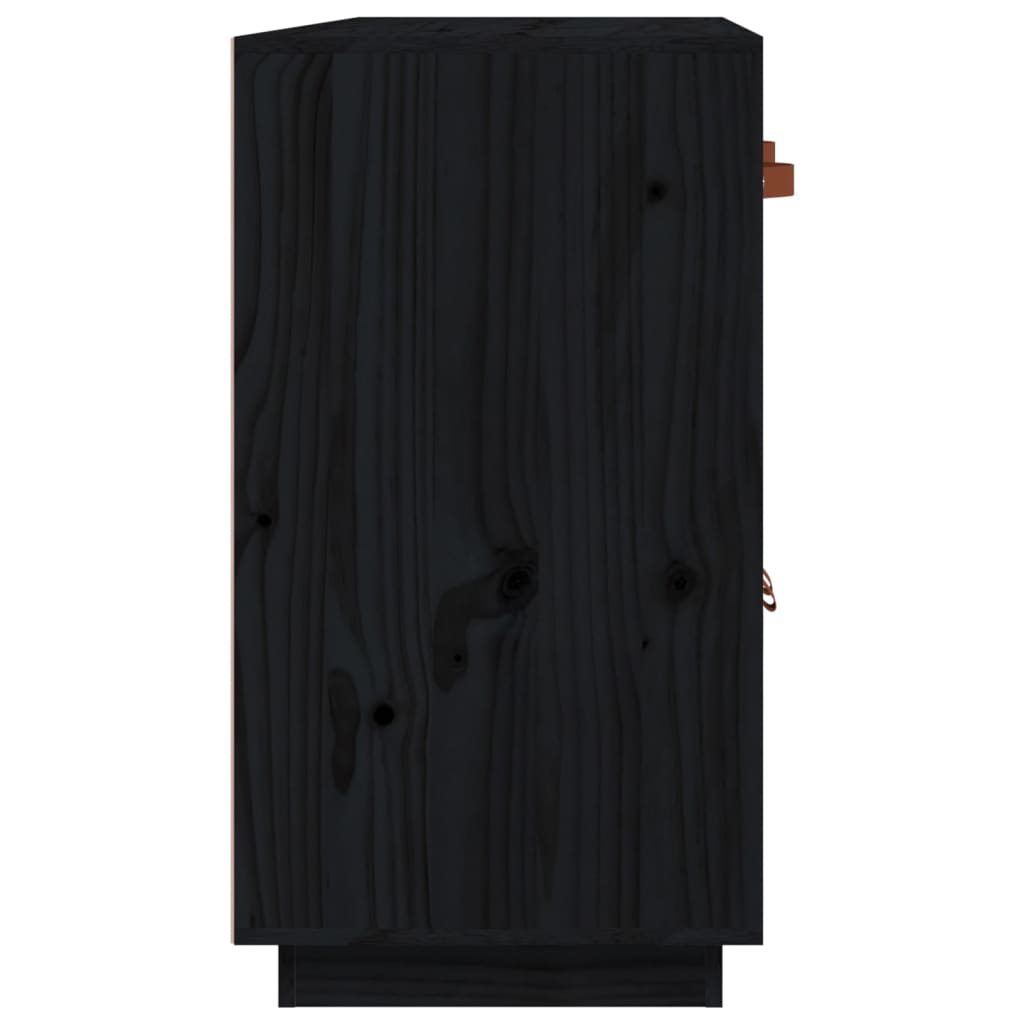 Buffet nero 98.5x40x75 cm in legno di pino solido
