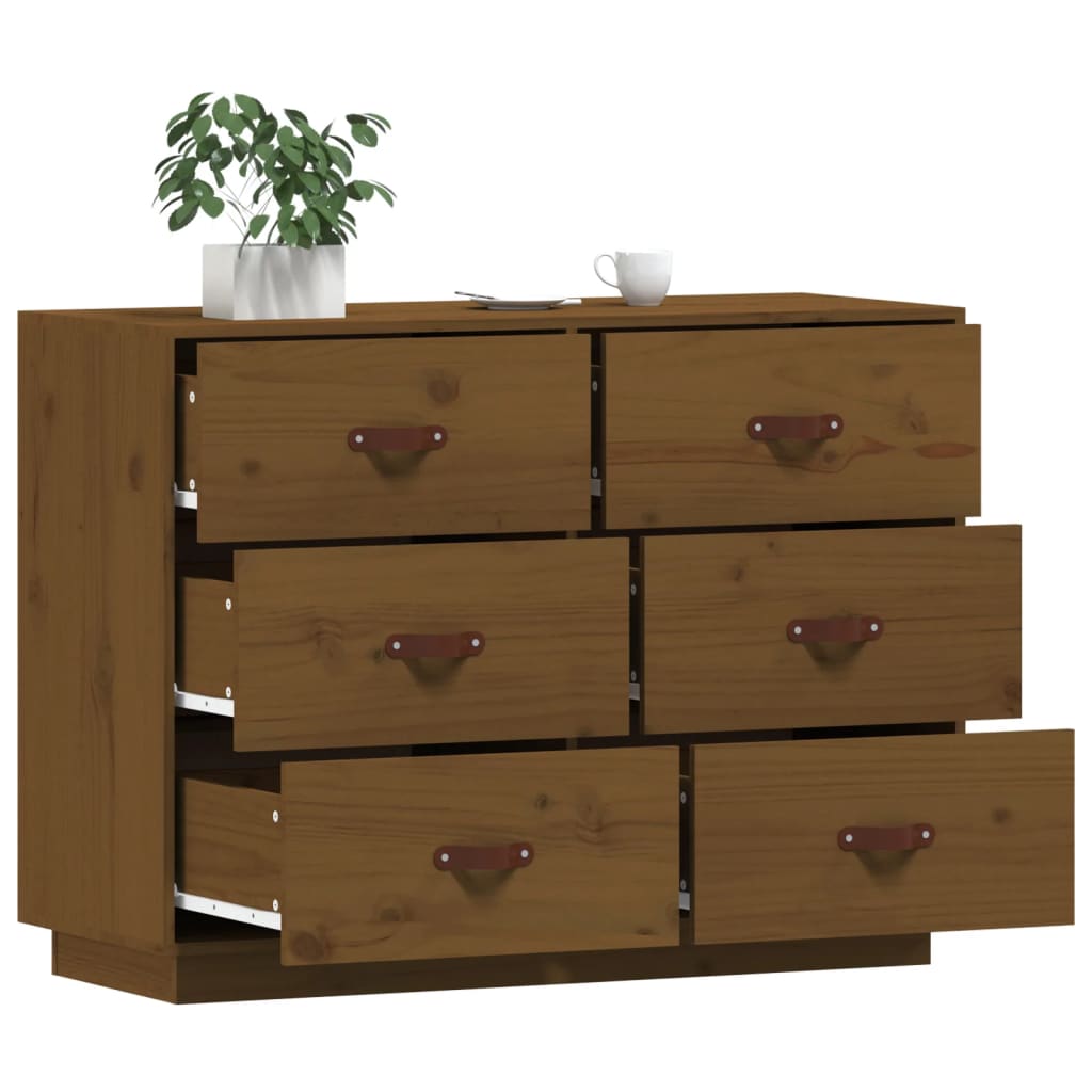 Honey brown buffet 100x40x75 cm solid pine wood