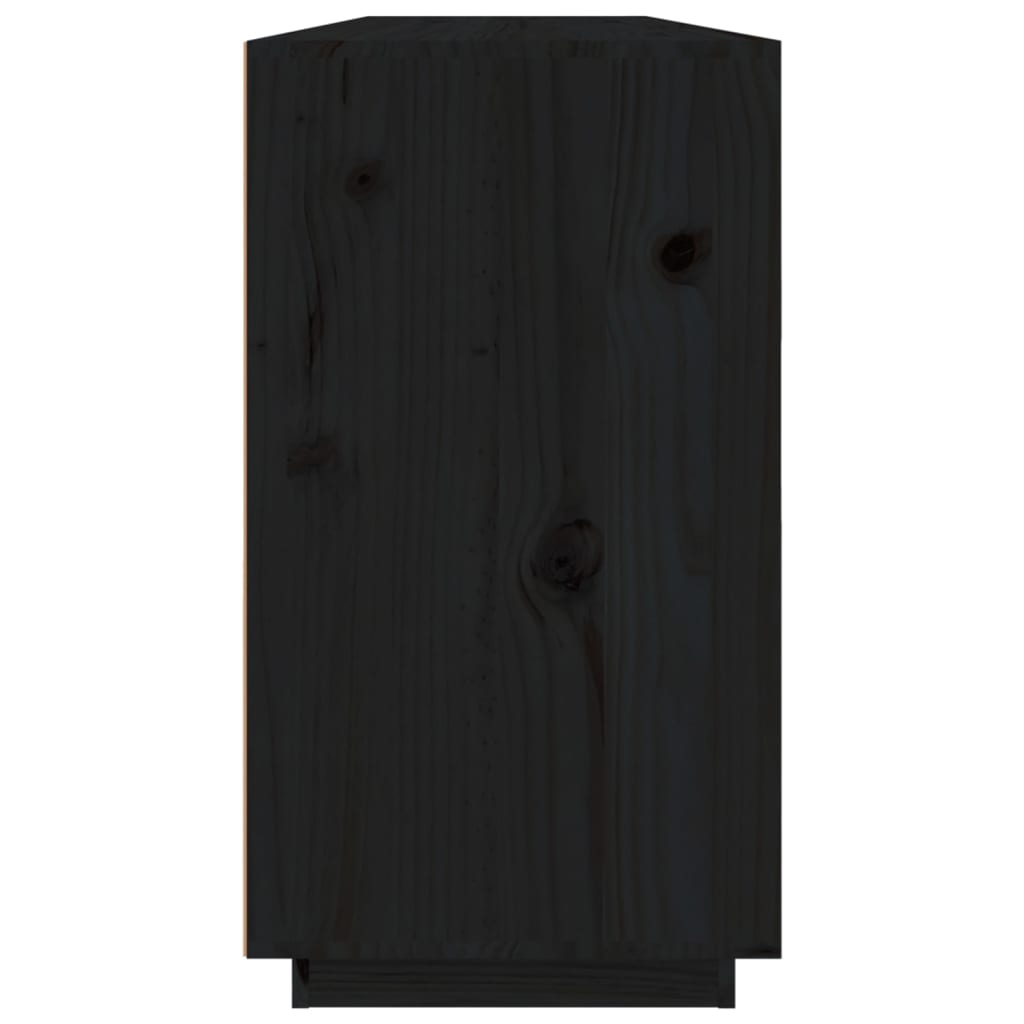 Black buffet 100x40x75 cm solid pine wood