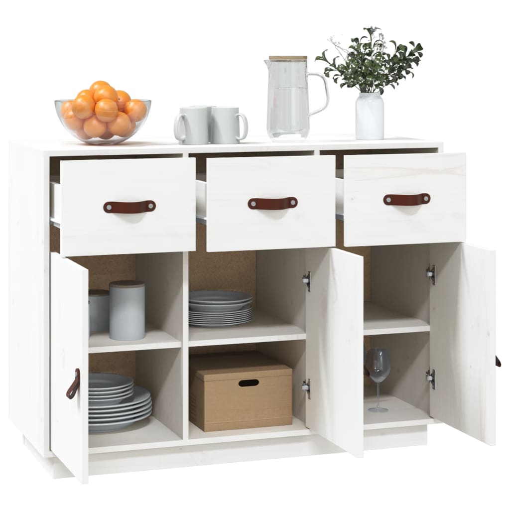 White buffet 100x40x75 cm solid pine wood