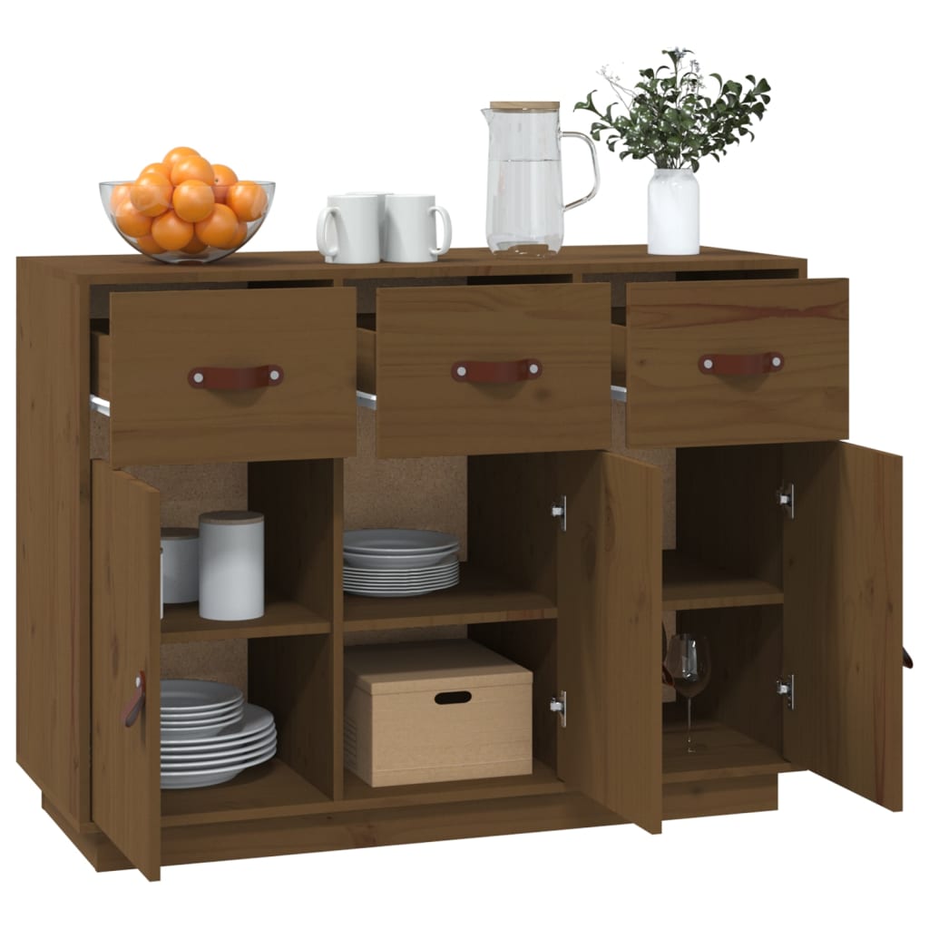 Honey Brown Buffet 100x40x75 cm in legno di pino solido