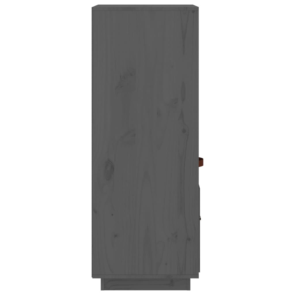 Buffet alto grigio 34x40x108,5 cm in legno di pino solido
