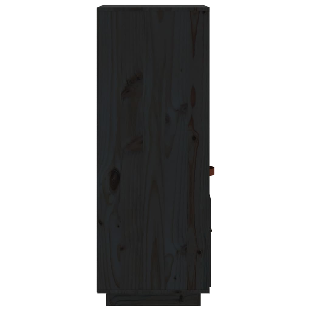 Black upper buffet 34x40x108.5 cm solid pine wood