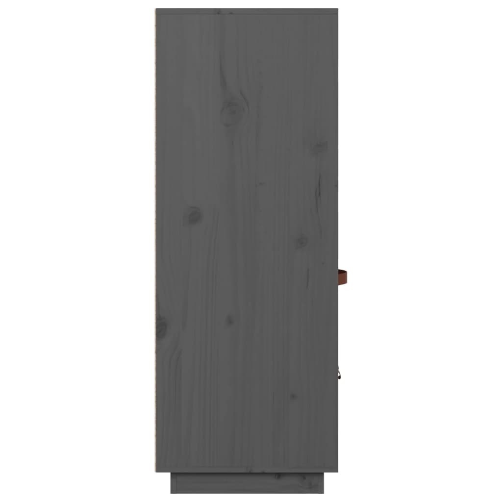 Gray high buffet 67x40x108.5 cm solid pine wood