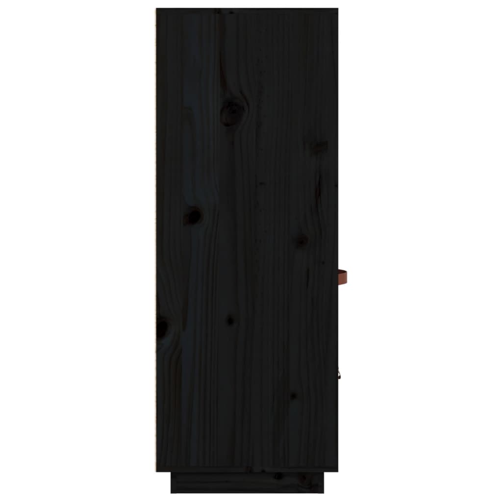 Black upper buffet 67x40x108.5 cm solid pine wood