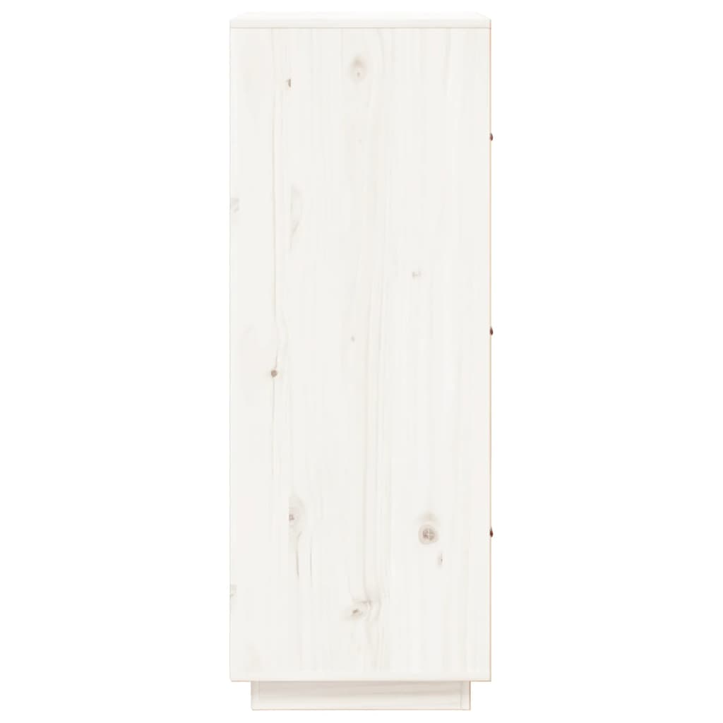 Buffet haut Blanc 34x40x108,5 cm Bois massif de pin