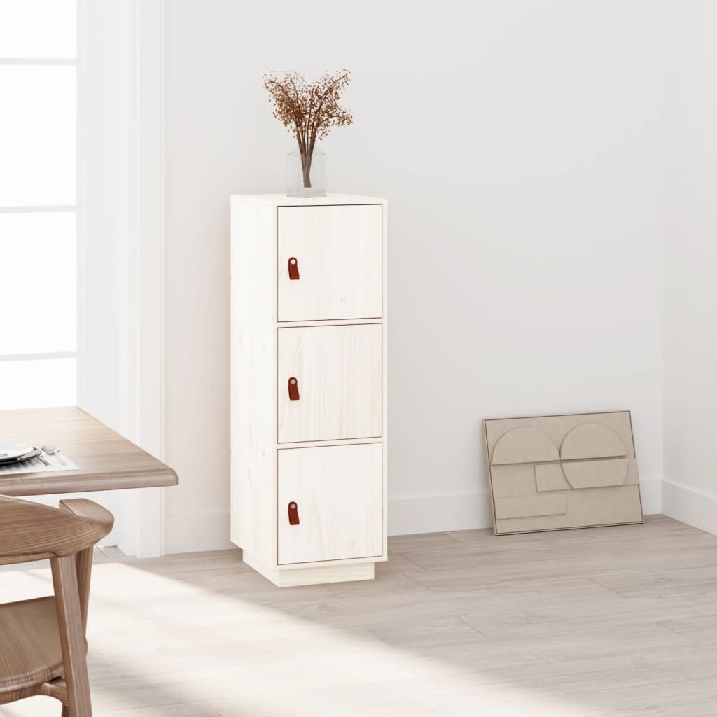 Alevato buffet bianco 34x40x108,5 cm in legno di pino solido