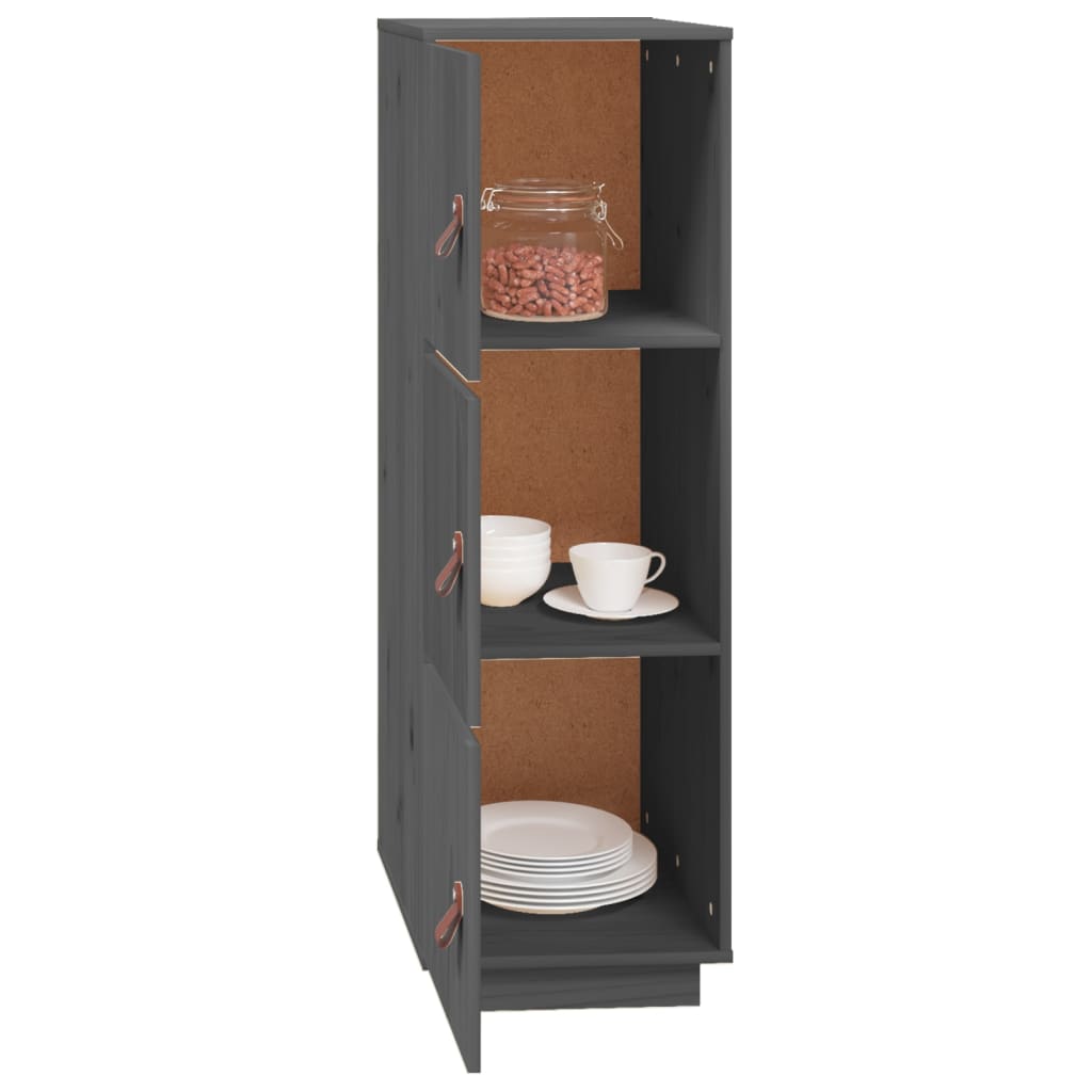 Buffet haut Gris 34x40x108,5 cm Bois massif de pin