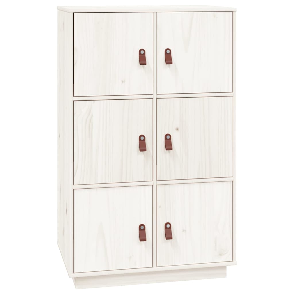 Buffet haut Blanc 67x40x108,5 cm Bois massif de pin