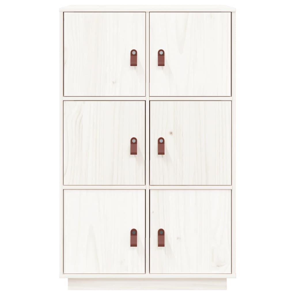 Buffet haut Blanc 67x40x108,5 cm Bois massif de pin