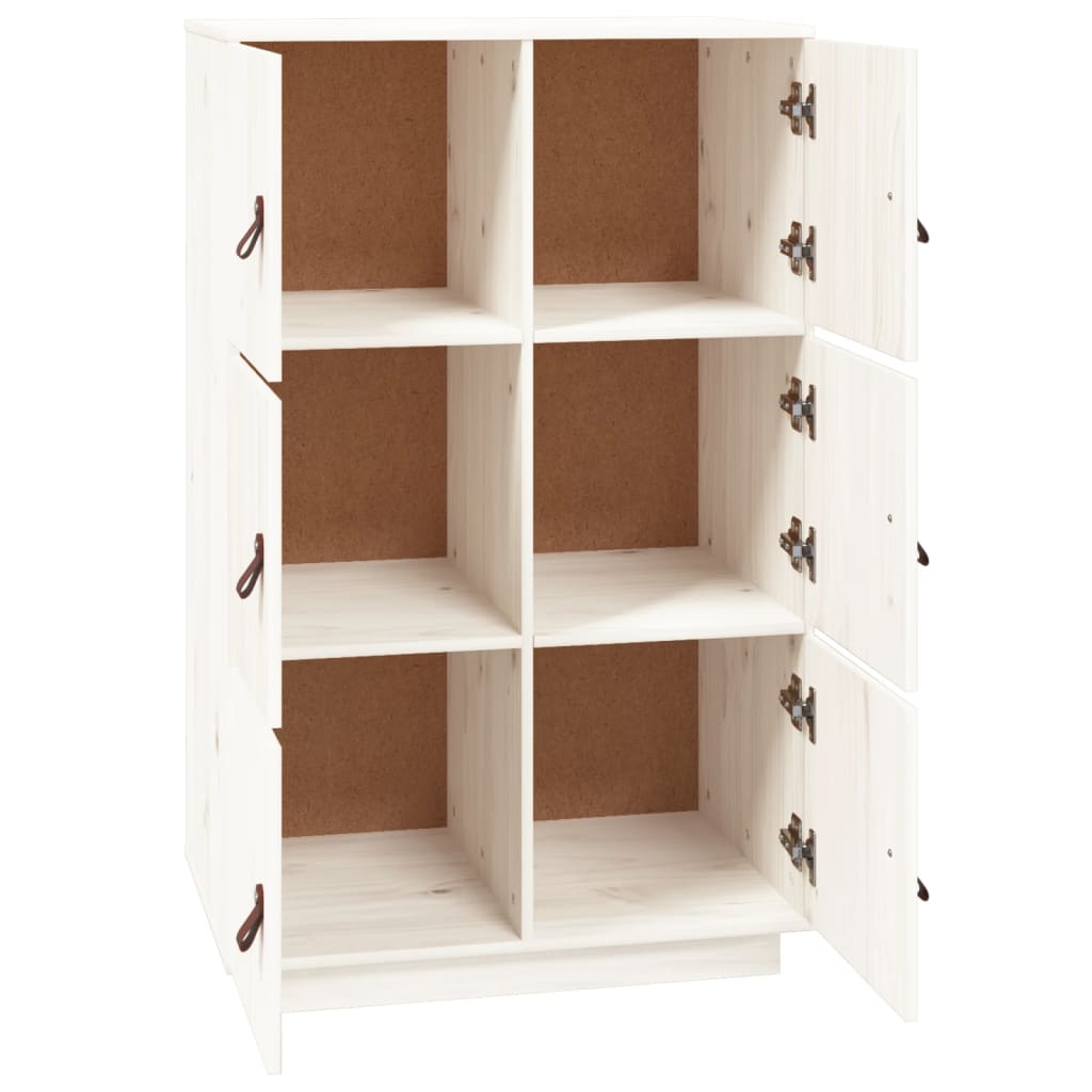 Buffet haut Blanc 67x40x108,5 cm Bois massif de pin