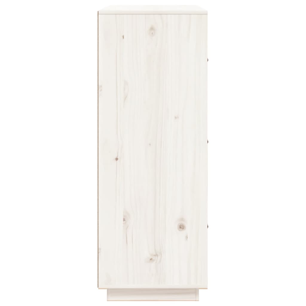 High white buffet 67x40x108.5 cm solid pine wood