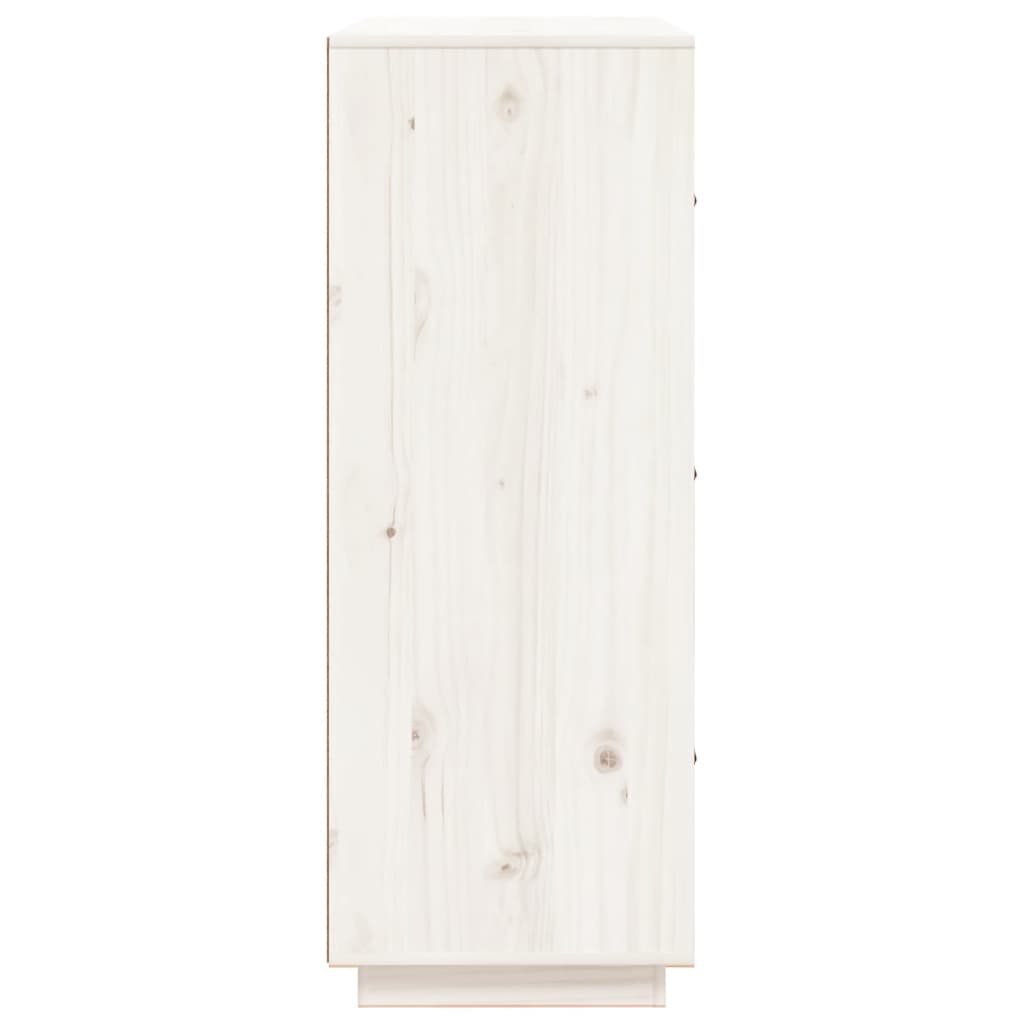 Buffet haut Blanc 67x40x108,5 cm Bois massif de pin