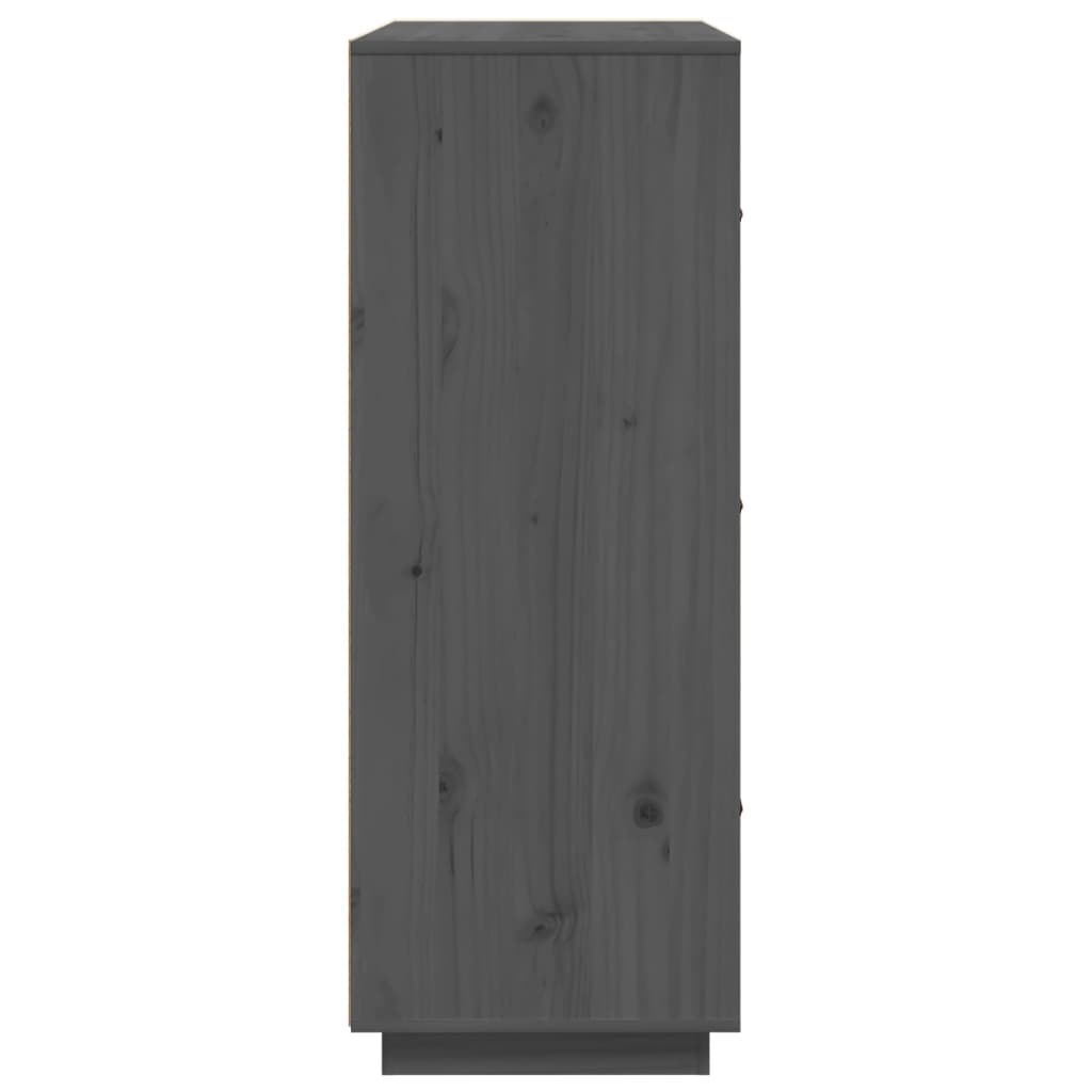 Buffet alto grigio 67x40x108,5 cm in legno di pino solido