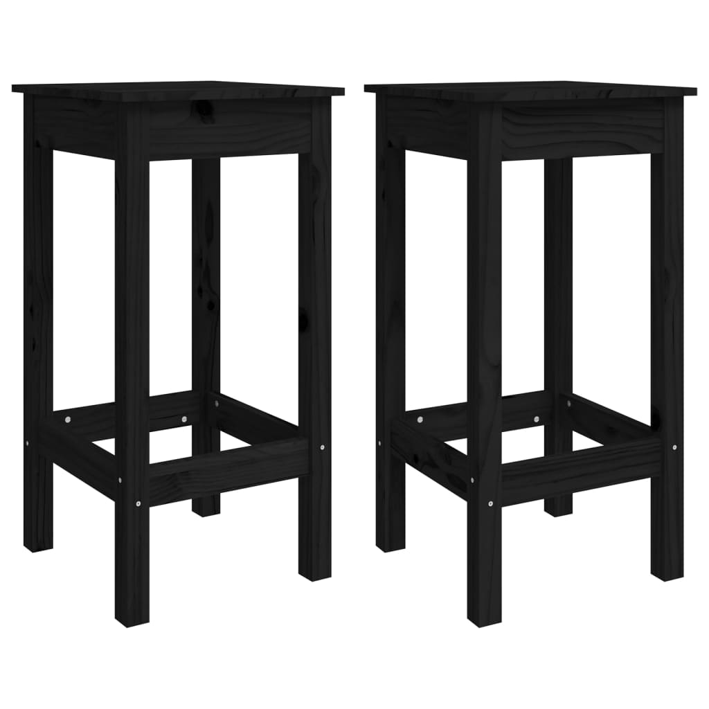 Lot 2 black lot chairs 40x40x78 cm Solid pine wood